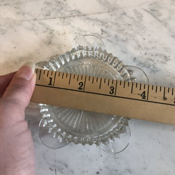 Vintage Queen Mary Green by Anchor Hocking Coaster Ashtray Clear Glass Small - Picture 5 of 10